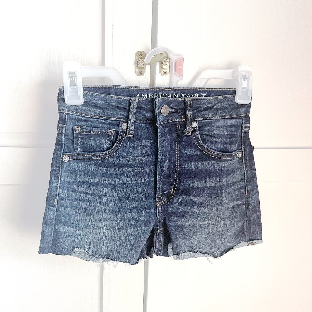 American Eagle Outfitters Hi Rise Shortie Denim Shorts 00